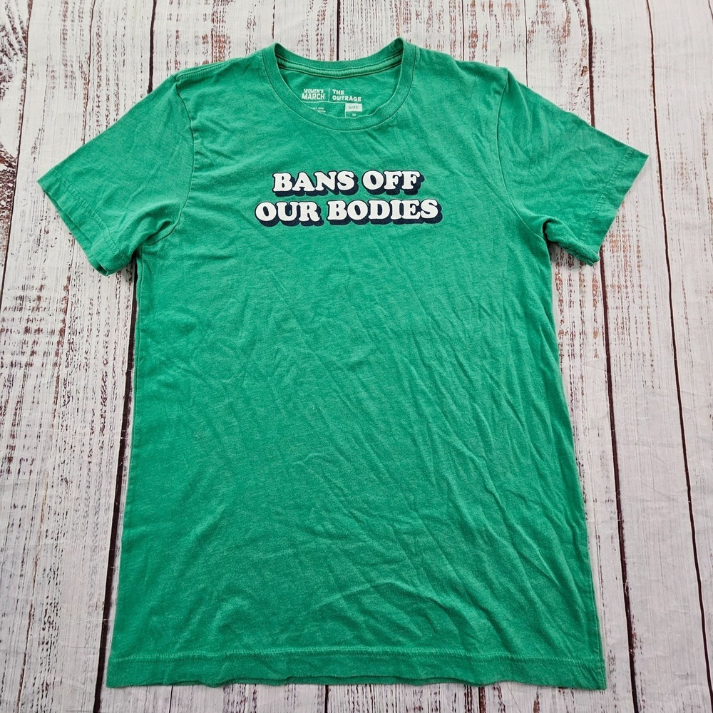 Bans Off of Our Bodies Green Short Sleeve‎ Cotton Blend T-Shirt Women's M